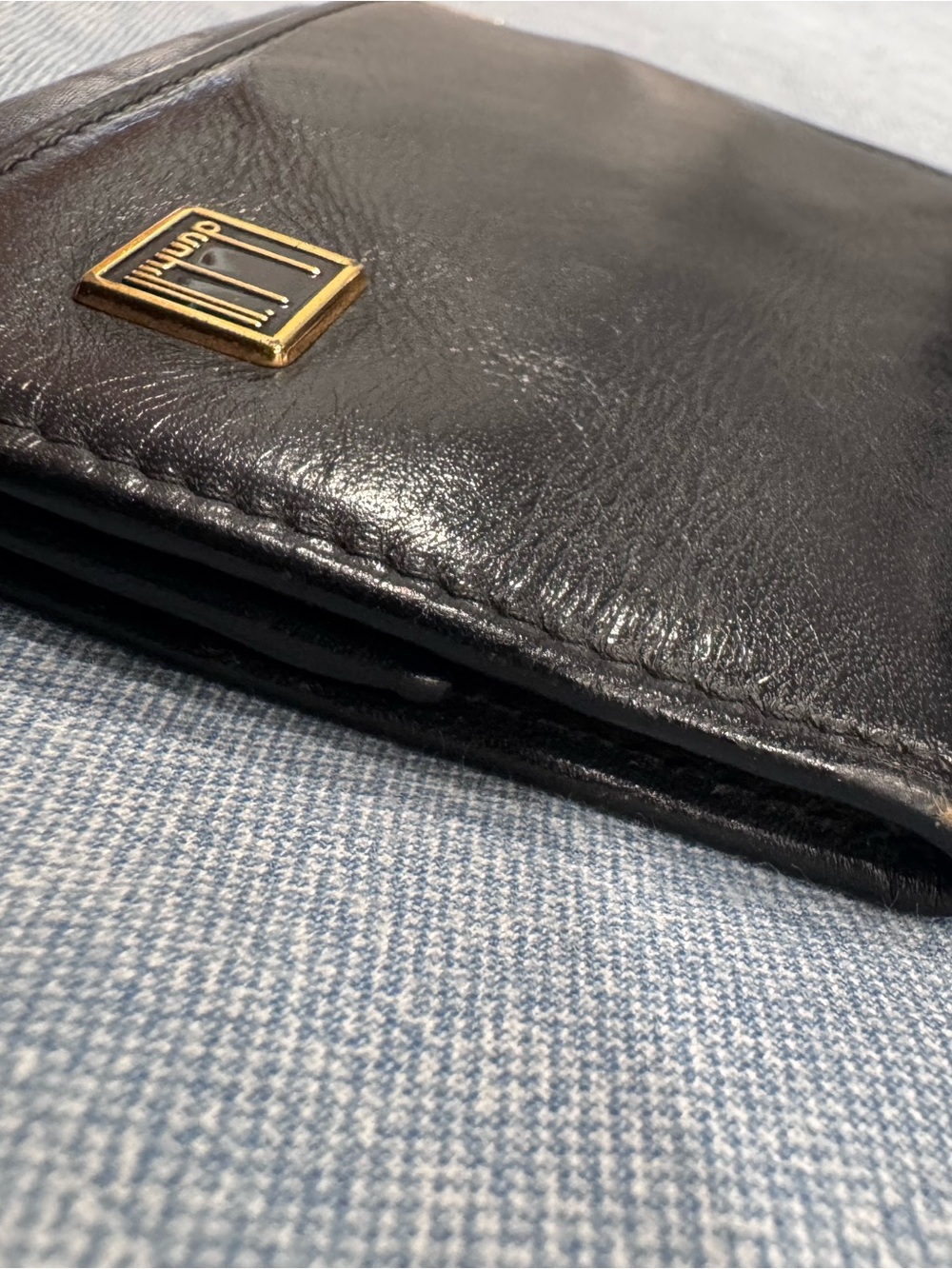 Dunhill Black Leather Coin Wallet - Picture 8 of 12